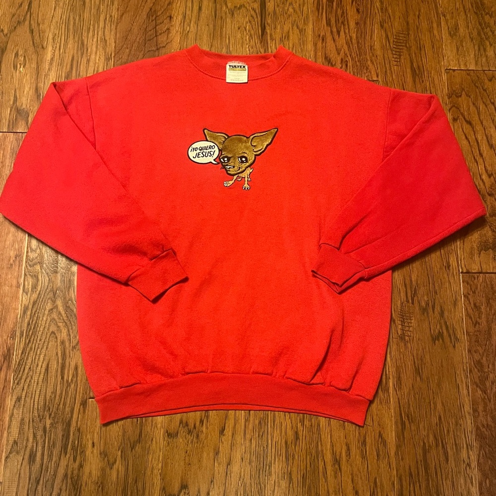 Vintage “Yo Quiero Jesus?” Taco Bell Dog Sweatshirt.